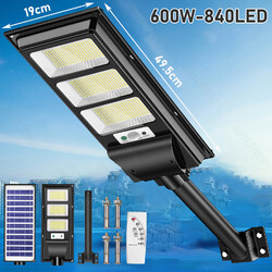 LED Straßenlampe mit Bewegungsmelder Sensor Solar Straßenlaterne + Fernbedienung