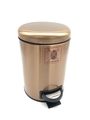 WENKO Kosmetik Treteimer Leman 3L, Edelstahl, Kupfer-Metallic, Anti-Fingerprint