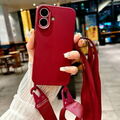 HandyHülle mit Band Handykette Für iPhone 16 15 Pro Max 14 13 12 11 Silikon Case