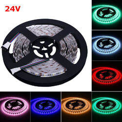 5m LED Streifen 12V 24V DC RGB RGBW RGBWW SMD 5050 Stripe Dimmbar Band Leiste