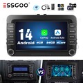 7" Autoradio 4+64G Carplay Android 14 DAB+ GPS Cam Für VW GOLF 5 6 PASSAT Touran