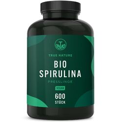Bio Spirulina Presslinge - 600 Tabletten (500mg) Algen - Vegan - TRUE NATURE®100% Reine Spirulina Algen - Vegan, Deutsche Produktion