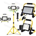 50W 100W 200W LED Fluter Flutlicht Gelb Stativ Baustrahler Scheinwerfer +Stecker