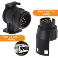 Anhänger Adapter Set 7-13 / 13-7 polig 12V Anhängerkupplung Stecker Kurzadapter