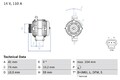Lichtmaschine Generator Lima BOSCH 0 986 045 370 +71.28€ Pfand für FORD TRANSIT