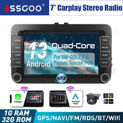 7" Autoradio Carplay Android 13 32G GPS NAV Kam Für VW Golf 5 6 Touran Tiguan T5