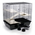 ZooPaul Nagerkäfig schwarz Kleintiere Zubehör 60x36x54 cm Hamsterkäfig B-Ware