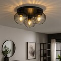 Deckenlampe Deckenleuchte Wohnzimmerlampe 3 flammig Glas Flurlampe rauch D 45 cm