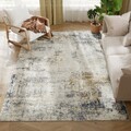 Teppich maschinenwaschbarer Wohnzimmerteppich für Wohnzimmer, 230 x 160 cm, Grau
