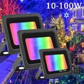 RGB LED Fluter Außen Strahler Dimmbar Flutlicht Scheinwerfer Gartenlampe 10-100W