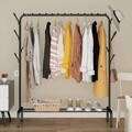 Kleiderständer auf Haken Kleiderstange Schwarz Garderobenständer aus Metall