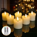 6x Led Teelichter mit Timer Fernbedienung Elektrische Teelicht Kerzen Flameless