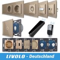 Livolo Glas Funk Touch Schalter Lichtschalter Steckdosen Wechselschalter in Gold