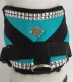 Softgeschirr Brustgeschirr Hundegeschirr XS S M Welpen Mint Aufnäher türkis Hund
