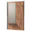 Wandgarderobe Garderobenpaneel Wandpaneel Flurgarderobe Spiegel Eiche Industrial