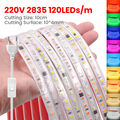 230V Selbstklebend LED Streifen Stripe 2835 Lichterkette Band Leiste Außen IP67