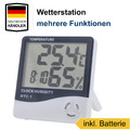2x mini Wetterstation Thermometer Hygrometer Zeit Luftfeuchtigkeit DE