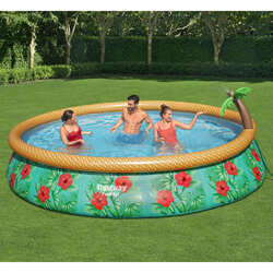Pool Schwimmbecken Bestway Fast Set Aufblasbares Pool-Set Paradise Palms 457x84 