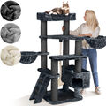 HAPPYPET® Premium Kratzbaum 156 cm große Katzen stabil +Haus +Leiter Katzenbaum