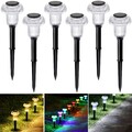 6x LED Solarleuchten Außen Solarlampe Gartenleuchten Solar Pilzlampe Rasen Deko