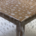 PVC TISCHDECKE SCHNEEFLOCKE KLAR KRISTALL SILBER GRAU METALLIC WEIHNACHTEN ABWISCHBAR