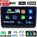 DAB+ 4+64G Android 14 Autoradio Carplay Navi Für VW GOLF 5 6 Passat Touran Polo