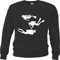 Sweatshirt SILHOUETTE TAUCHEN TAUCHER TAUCHSPORT SCUBA DIVING TAUCHAUSRÜSTUNG