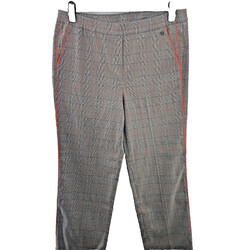 Basler karierte Damenhose Schlupfhose, Größe UK 18, grau/orange