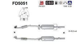AS FD5051 Dieselpartikelfilter Rußpartikelfilter DPF für OPEL ZAFIRA B (A05)