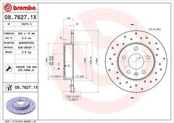 2 x BREMBO 08.7627.1X Bremsscheibe für CHEVROLET,OPEL,VAUXHALL