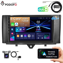DAB+ Autoradio Für Smart 451 2011-2015 GPS NAVI Carplay Android 13 8+128GB 8Kern