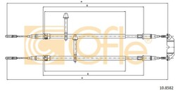 COFLE (10.8582) Handbremsseil, Handbremszug hinten, links, rechts für SAAB
