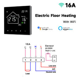 Tuya WiFi Thermostat Digital LCD WLAN Gas Boiler Raumthermostat Fußbodenheizung