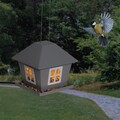 LED Solar Vogelfutterhaus Vogelfutterspender mit Licht zum Aufhängen Garten