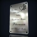 EDELSTAHL TÜRSCHILD NAMENSSCHILD IN VIELEN GRÖßEN * MIT LASERGRAVUR NACH WUNSCH 