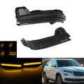 2X LED Spiegelblinker Außenspiegel Blinker Schwarz Für Skoda Kodiaq NS6 2016-20