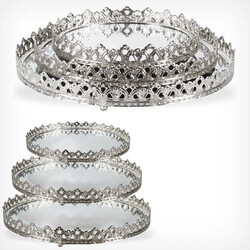 Spiegeltablett, Tablett, Dekotablett, Make up Organizer Kerzentablett Silber