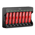 EBL 1,5V AA AAA wiederaufladbare Lithium Li Ionen Batterien /Akkus ladegerät DE