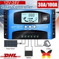 30A 100A MPPT Solar Laderegler Ladegerät Controller Panel Regler 12-24V Daul USB