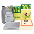 MANN Filterset + 5L ORIGINAL 0W30 Motoröl für VW GOLF 7 PASSAT B8 1.6/2.0 TDI