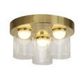 LED Deckenlampe Glas Schirm IP44 Bad Ø30 cm rund 3000 K in Messing Deckenleuchte