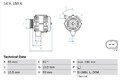 Lichtmaschine Generator für Mercedes SL SLR 1997 - 2009 Bosch 0986047550
