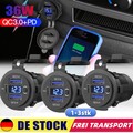 12/24V Auto KFZ Steckdose Dual USB Ladegerät Buchse Dose QC 3.0 PD USB TYPE-C