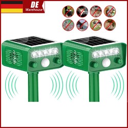 Tiervertreiber Solar Ultraschall 2x Gardigo Katzenschreck Marderabwehr Schutz