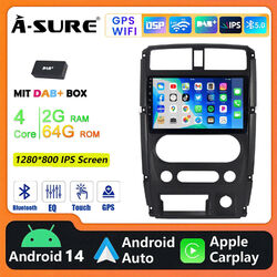 DAB+ 2+64G Android 14 Carplay Autoradio BT FM GPS Navi Für Suzuki Jimny SN 05-17