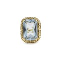 Ring mit Blautopas 16 ct. in 14 Kt. 585 Gelbgold Gr. 62