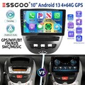 Autoradio Android13 4+64G GPS Nav Carplay Für Toyota Aygo Citroen C1 Peugeot 107