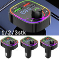 Auto Bluetooth 5.0 FM Transmitter KFZ Adapter MP3 Player Ladegerät Freihändiger