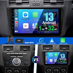 DAB+ Android 13 Carplay Autoradio GPS NAVI RDS BT KAM Für 2DIN Mazda 3 2010-2013