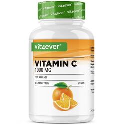 Vitamin C 1000mg - 365 Tabletten 100% Ascorbinsäure - Vegan - Time Released